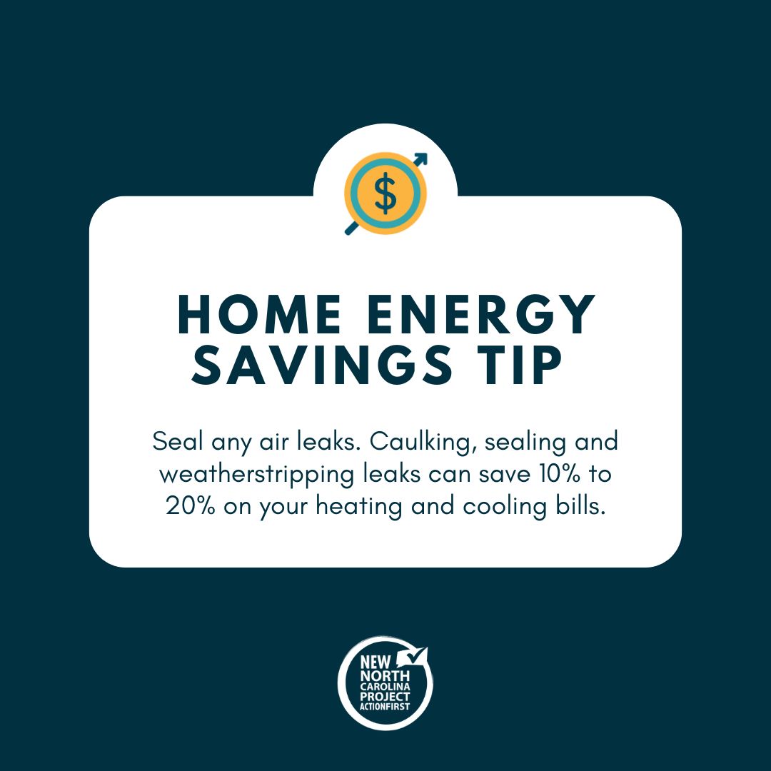 ⚡️ Did you know? Your windows can save you money. Seal any air leaks. Caulking, sealing and weatherstripping leaks can save 10% to 20% on your heating and cooling bills. Follow us for more ways you can save energy in your home! #nncpaf #energyefficiency #energytip #energysaving