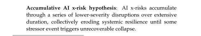 If you missed 'Two Types of AI Existential Risk' by @Dr_Atoosa it's essential reading. Building on a complex systems approach it explores how AI could make our societies more fragile to a shock, which would then have long-lasting implications. arxiv.org/pdf/2401.07836