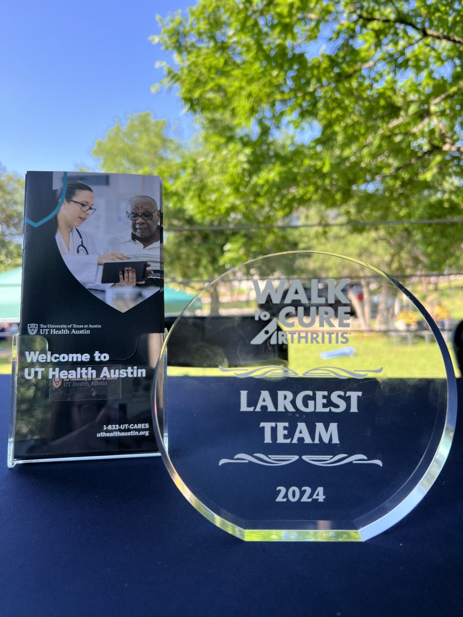 uthealthaustin's tweet photo. We extend our gratitude to all the participants who joined UT Health Austin's Musculoskeletal Institute and Rheumatology care teams at this year's Walk to Cure Arthritis. Together, we won the 2nd Largest Team Award! Thank for you helping us take strides toward a cure. https://t.co/Na4Mh2kVxk