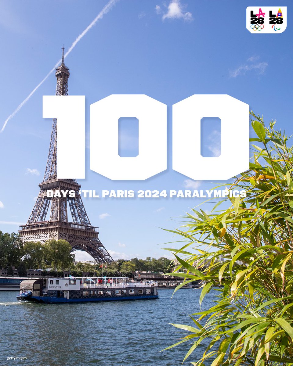 1️⃣0️⃣0️⃣ jours avant les Jeux Paralympiques à Paris …and just 1,548 days til we welcome the world to the LA28 Paralympic Opening Ceremonies🕺#LA28