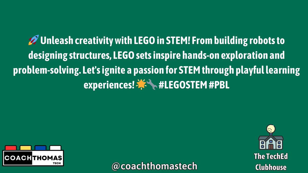 🚀 Unleash creativity with LEGO in STEM! From building robots to designing structures, LEGO sets inspire hands-on exploration and problem-solving. Let's ignite a passion for STEM through playful learning experiences! 🌟🔧 #LEGOSTEM #PBL