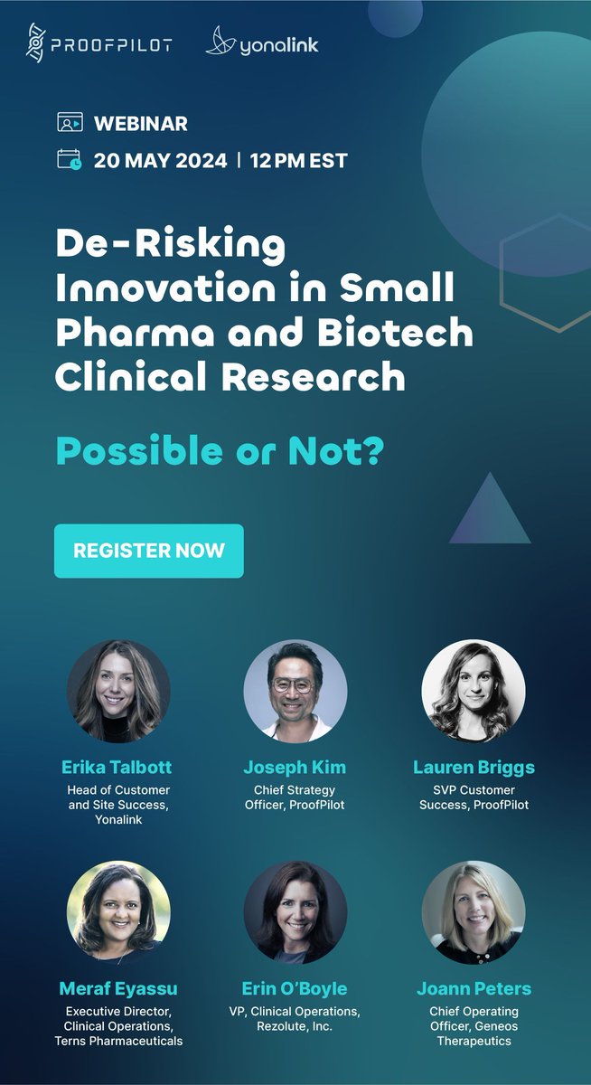 Join us in just 2 hours for this important webinar about de-risking innovation in small pharma and biotech clinical research. We look forward to seeing you there! 
buff.ly/4dysV8g 

#clinicaltrials #innovation