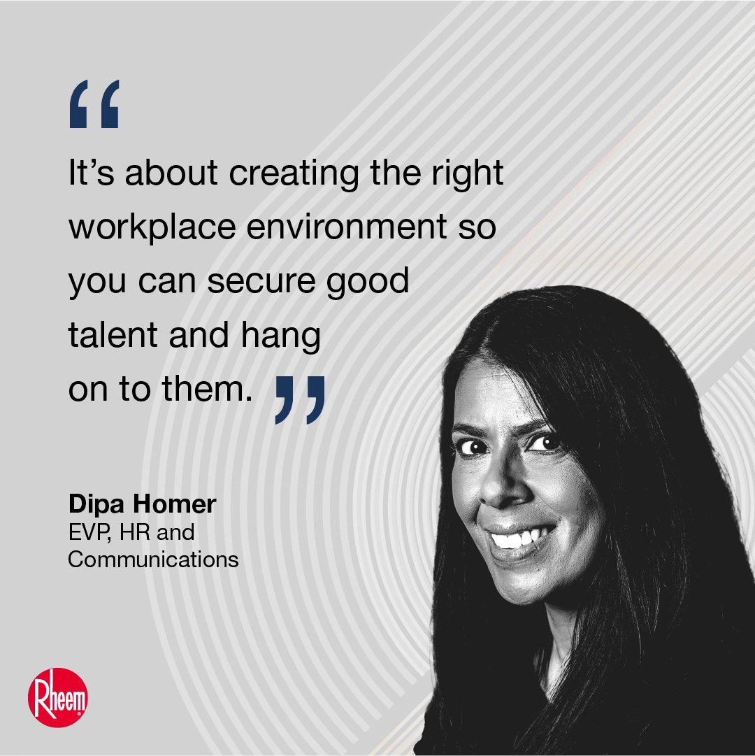 EVP HR & Communications Dipa Homer chatted with Dale Buss of StrategicCHRO360 about implementing HR practices that lead to hiring the best employees in a global culture. Read about Dipa’s insights: strategicchro360.com/rheem-chro-spr….