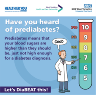 WYpartnership's tweet photo. Prediabetes means your blood sugars are higher than they should be. Find out more about the causes, symptoms of type 2 diabetes: https://t.co/vHrQ3MmtvO

@calderdalecares, @LeedsHCP, @KirkleesHCP, @ActAsOneBDC,@WakefieldHCP @ReedWellbeing@NHSDiabetesProg #PreventingType2 #WYLTCP https://t.co/v2H8b30Roh