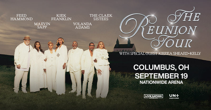 JUST ANNOUNCED: Are you ready for a Gospel revolution? @KirkFranklin is coming to @NationwideArena with Yolanda Adams, Fred Hammond, Marvin Sapp & The Clark Sisters on September 19th for #TheReunionTour2024. Tix on sale THIS WEDNESDAY, May 22 at 10AM. ticketmaster.com/event/050060AF…