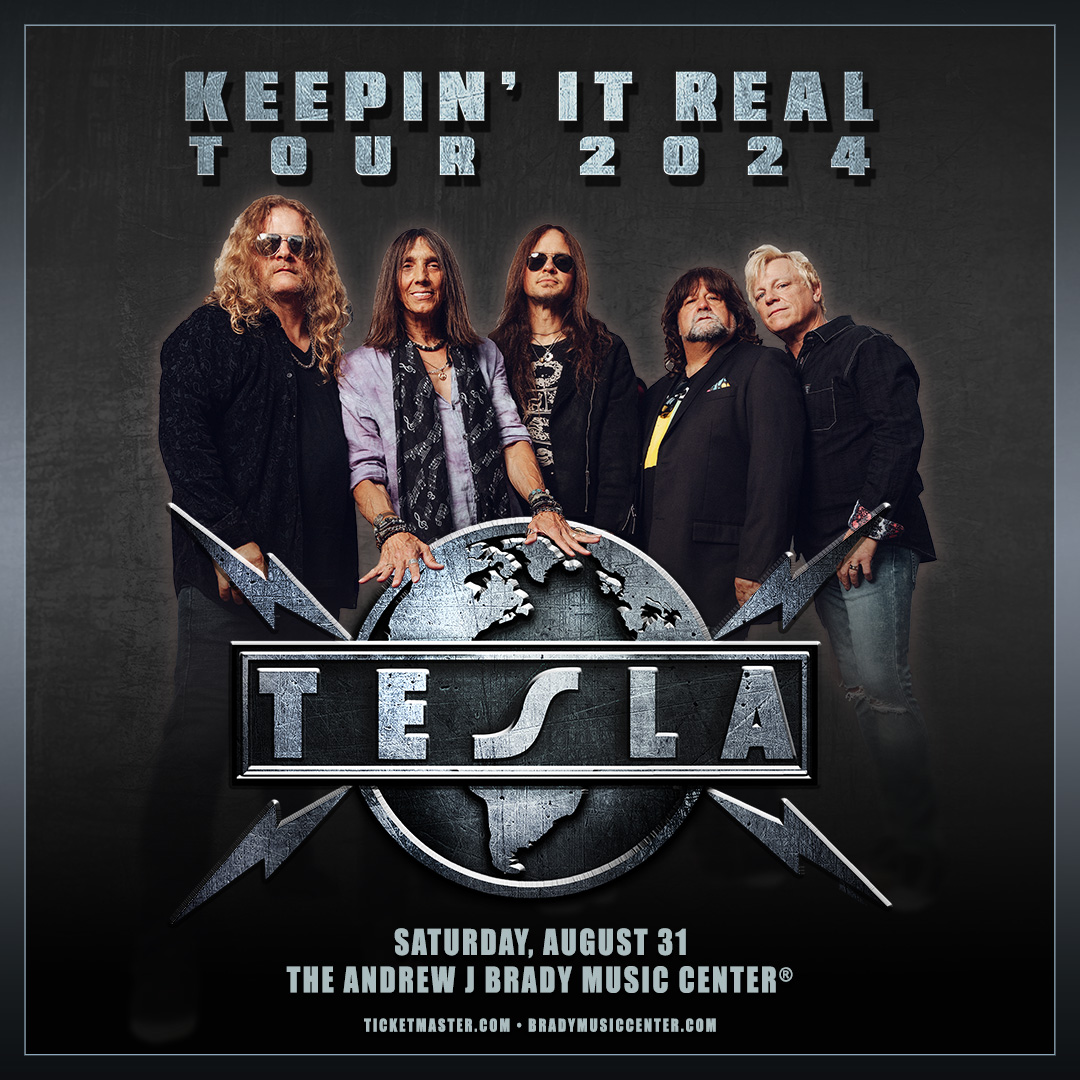 JUST ANNOUNCED: @TeslaBand returns to The Andrew J Brady Music Center® on Saturday, August 31! Tickets go on sale THIS FRIDAY at 10am. Get more info ➜ bit.ly/tesla-24