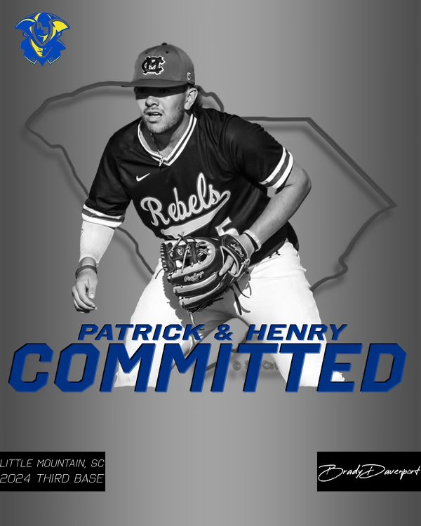 I am excited to announce that I will continue my academic & athletic career at @PHCC_Baseball. I’d like to thank God, my family, teammates & all my coaches. Go Patriots! But first let’s go win a state championship @MCRebelBaseball! @_Coach_Nania @Coach_Steel @Coach_JayBee