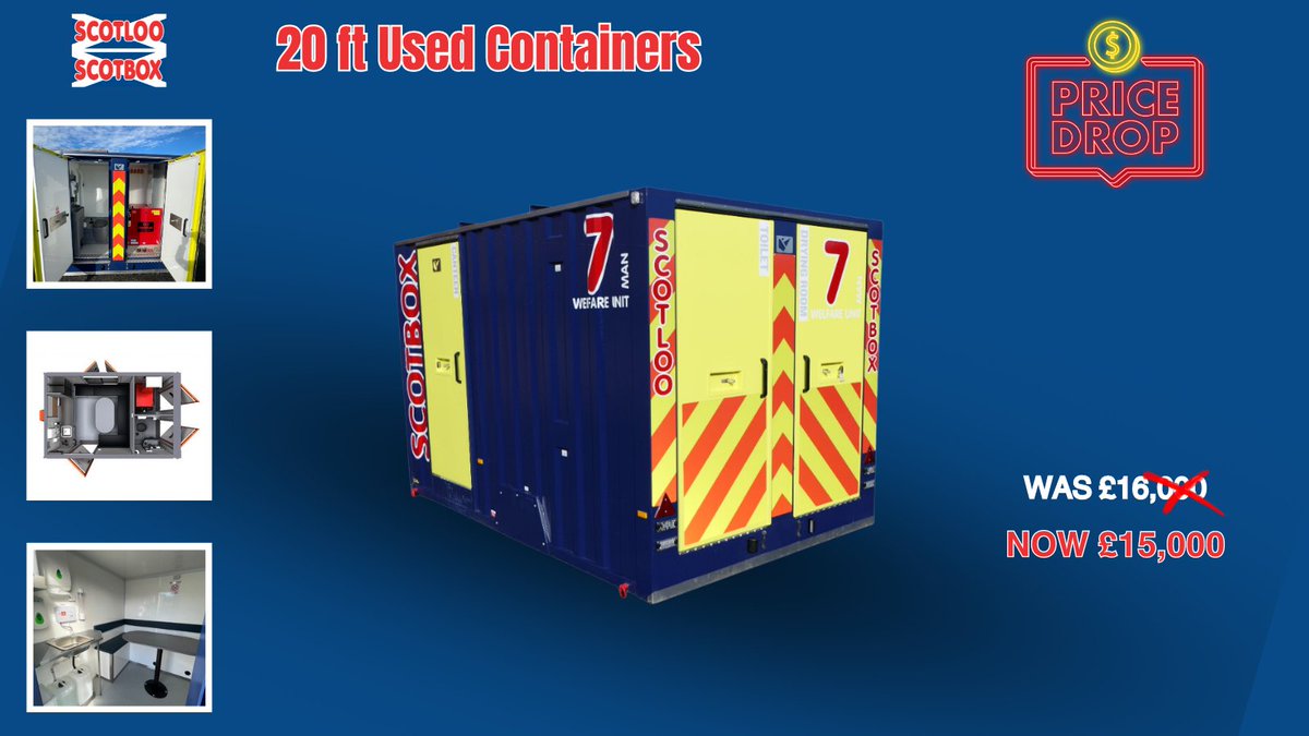 Get yourself a used 12ft Mobile Welfare Cabin at discounted prices 💸 
🚧Look no further than our ⬇️ price drop ⬇️ promotion for unbeatable prices on used 7 man mobile welfare units👷

Find out more:
rb.gy/3of9yr

#pricedrop #mobilewelfareforsale #scotland