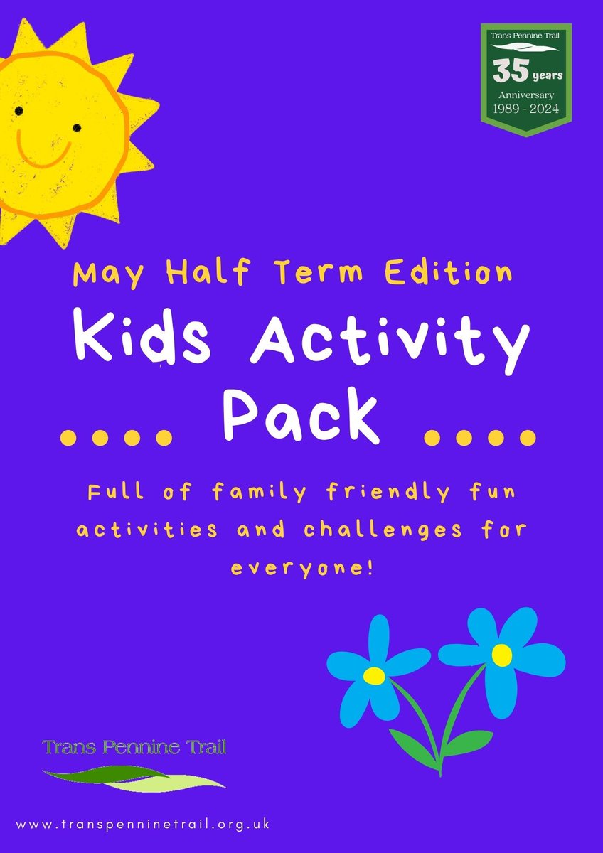 The latest of our popular kids activity packs is now available to download from our website for half term and the Spring Bank holiday weekend. You can download the free pack from our children's page at transpenninetrail.org.uk/welcome-to-our… #halftermactivities #TPTactivitypacks #tpt35years