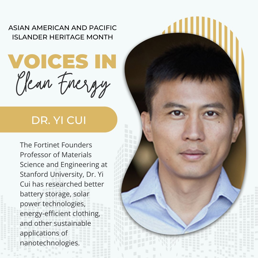 Pioneers like Dr. Yi Cui show why diverse voices are essential to saving our planet 👏 This Asian American and Pacific Islander Heritage Month, please join us in celebrating the stories of those who laid the groundwork for today’s #CleanEnergyGeneration.