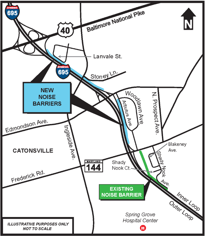 We will temporarily close Ingleside Avenue underneath I-695 overnight Thursday night, May 23, for construction of a new noise barrier along the bridge. The road is expected to reopen by 5 a.m. on Friday, May 24. Learn more: ow.ly/afnX50RN9Lo #MDtraffic #MDroads