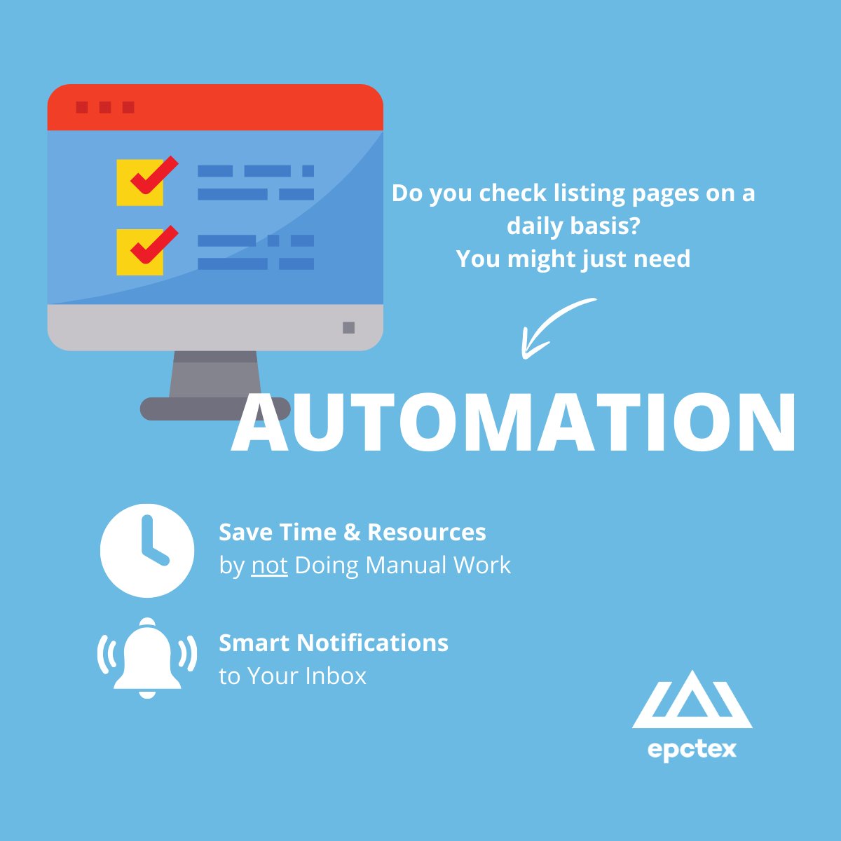 Adopt an 'automation-first' mindset. Always ask, 'Can this process be automated?' You'll be surprised how often the answer is yes. #automation #webscraping #epctex