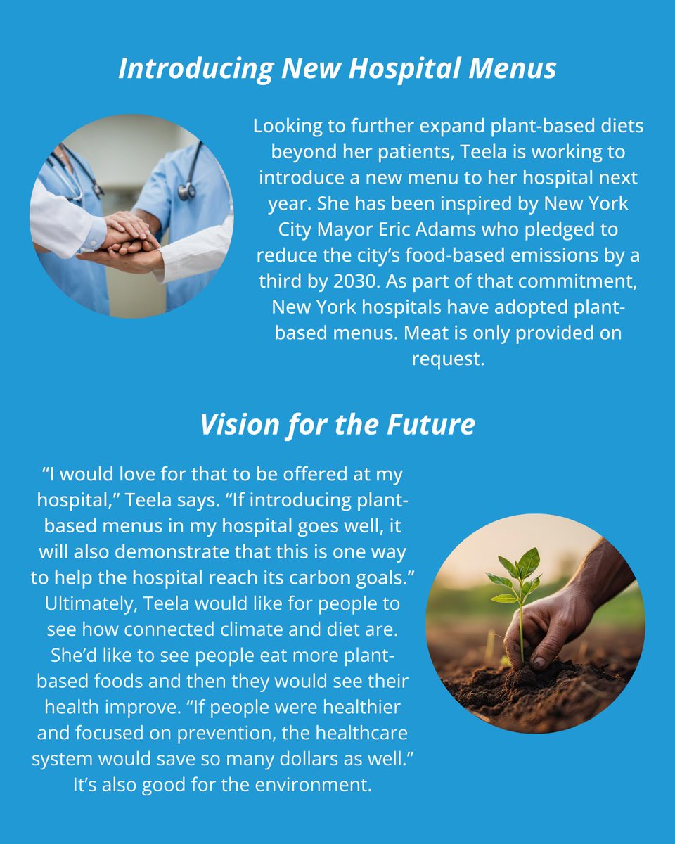 🌿 Yesterday, we celebrated #WorldFamilyDoctorDay! This week, we're sharing stories of family physicians making a big impact on our communities. 🥗Meet Dr. Teela Johnson! She is championing the introduction of more plant-based diets at home & through hospital inpatient menus!⬇️