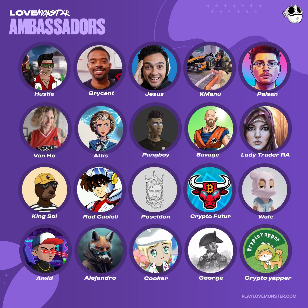 Love Monster (@playlovemonster) on Twitter photo Love Monster Ambassadors ๐
Meet our Ambassadors, in charge of spreading LOVE to the web3 gaming community โค๏ธโ๐ฅ
Get ready for more MONSTER news ๐
$LOVE is coming โ Love Monster Ambassadors ๐
Meet our Ambassadors, in charge of spreading LOVE to the web3 gaming community โค๏ธโ๐ฅ
Get ready for more MONSTER news ๐
$LOVE is coming โ