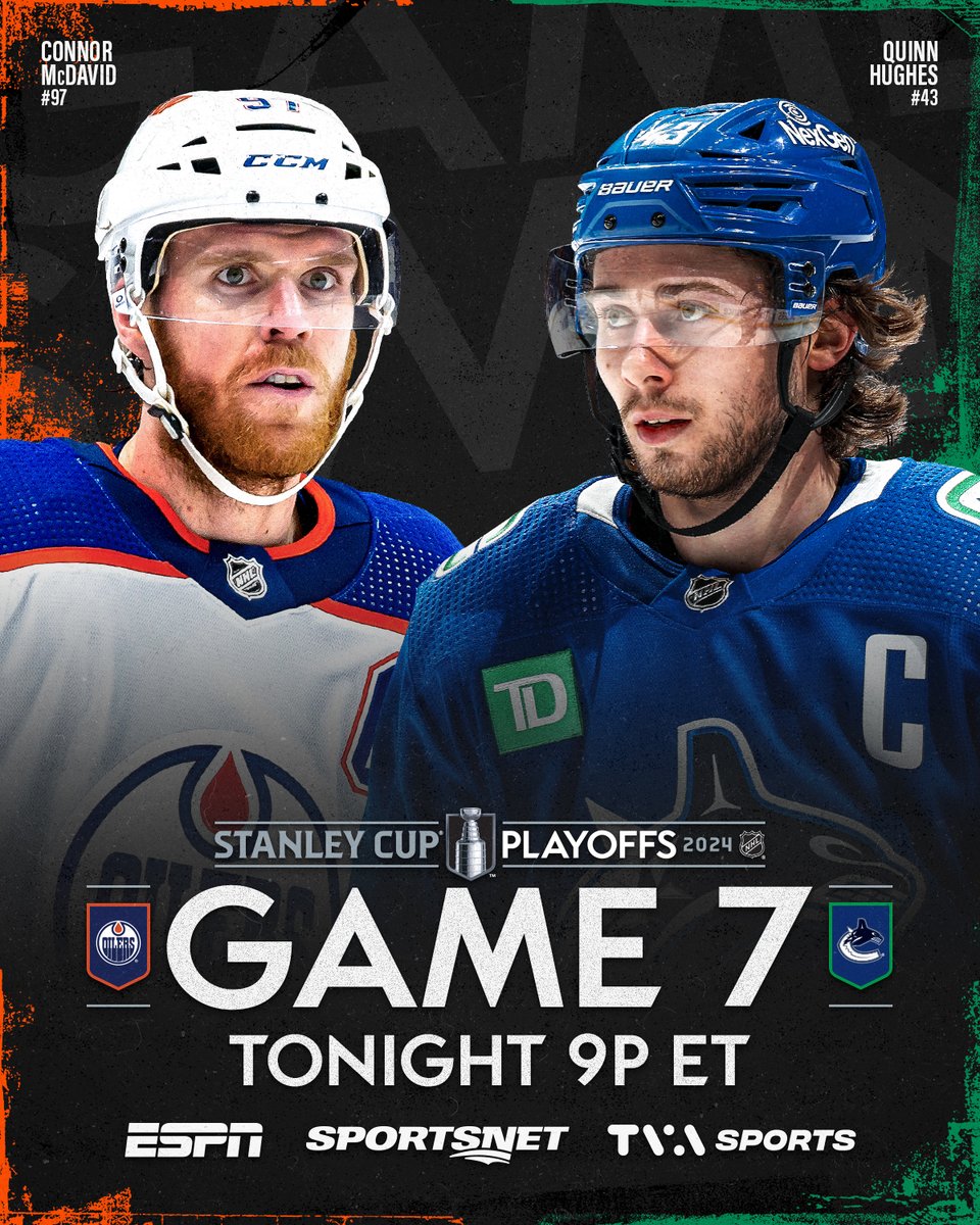 And here... we... go! 🤭 #StanleyCup 📺: @EdmontonOilers vs. @Canucks #Game7 TONIGHT at 9p ET on @espn, @Sportsnet, and @TVASports