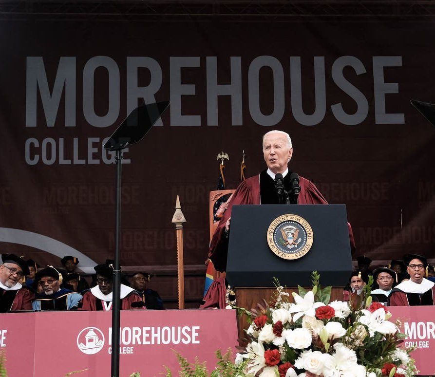 One student stood in silence during President Biden’s speech at Morehouse. No interruptions or disrespectful conduct. And Chants of 4 MORE YEARS broke out. Haven’t seen that reported by MSM, have you! @AP
