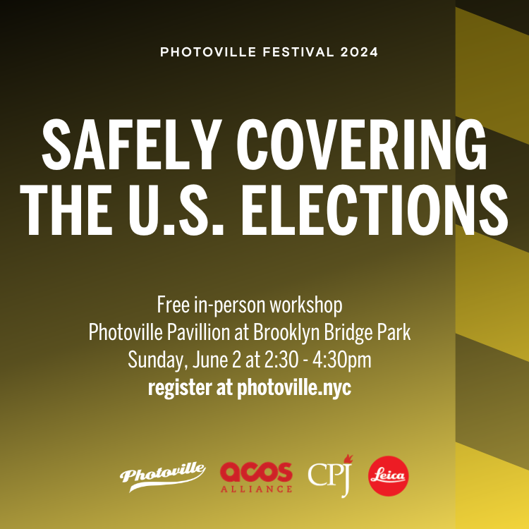 Join us on June 2 in #Brooklyn for a day of safety training for photojournalists, including a physical and digital safety session on safely covering the U.S. elections. Register here: eventbrite.com/e/safely-cover… @ACOSalliance @leica_camera #PhotovilleFestival @photoville