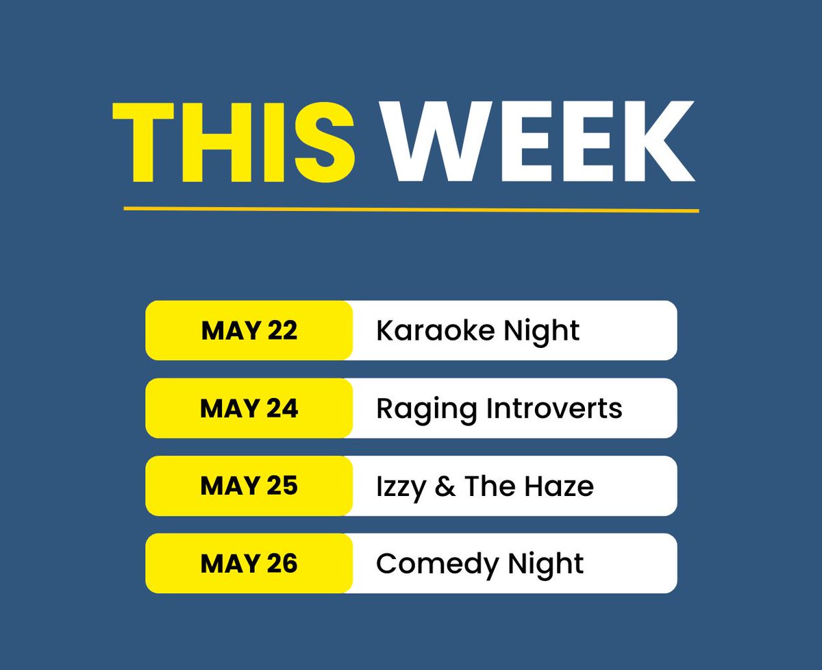 🎉 Join Us at Tempo This Week! 🎉 We've got an exciting lineup you won't want to miss: 🎤 Karaoke Night - Wednesday 🎸 Raging Introverts - Friday 🎸 Izzy & the Haze - Saturday 🎭 Comedy Night - Sunday #karaoke #comedynight #izzy&thehaze #ragingintroverts