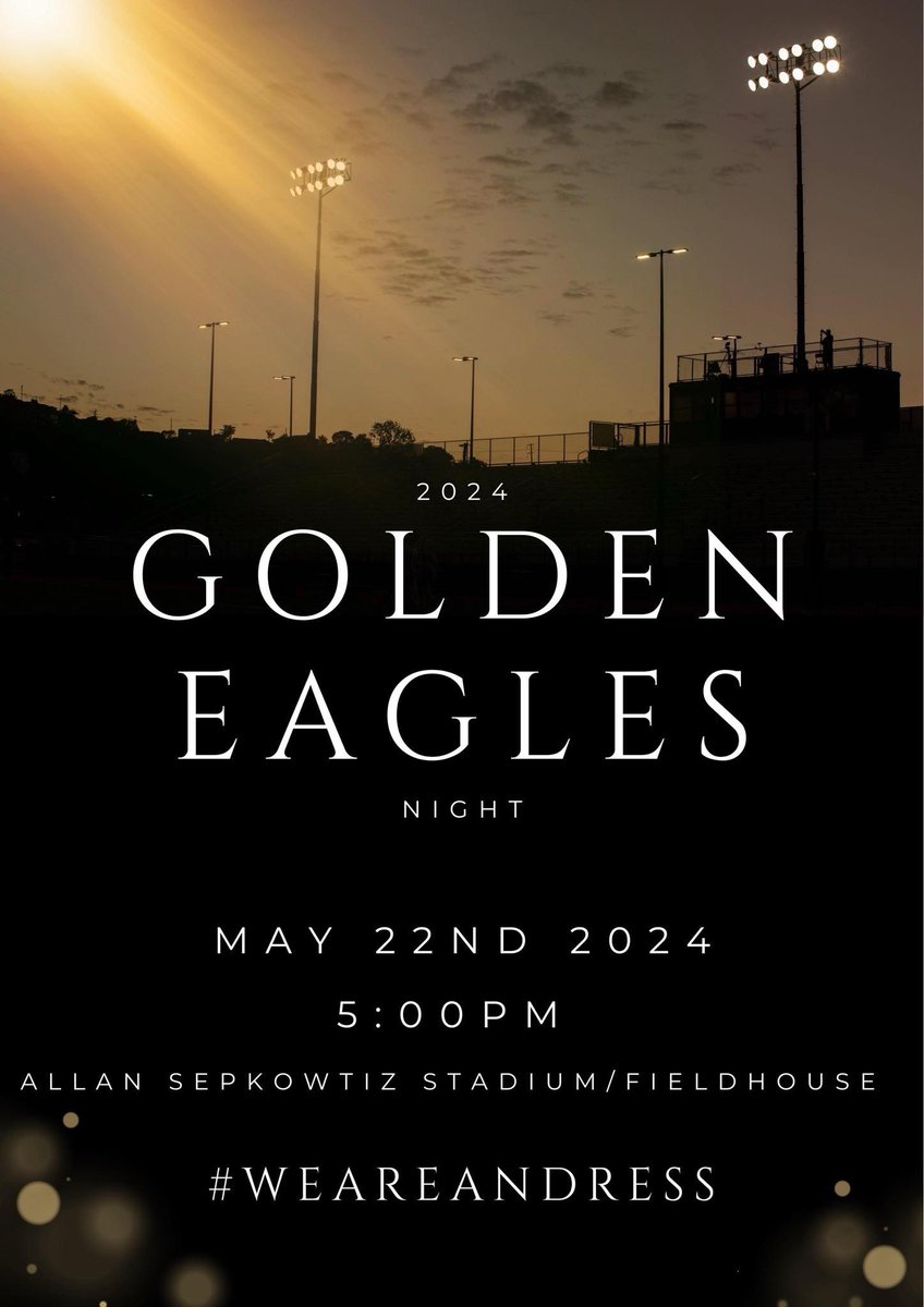 Inviting all Future 🏈 🏀 🏃🏾‍♂️ Golden Eagles to join us on May 22 at 5pm 🚨SPECIAL GUEST Meet n Greet!🚨 All attendees get field access to the 2024 Spring Game with 🌭🥤 -Game starts at 530pm- #WeAreAndress #WeAreTheNortheast #WeAreTheTradition