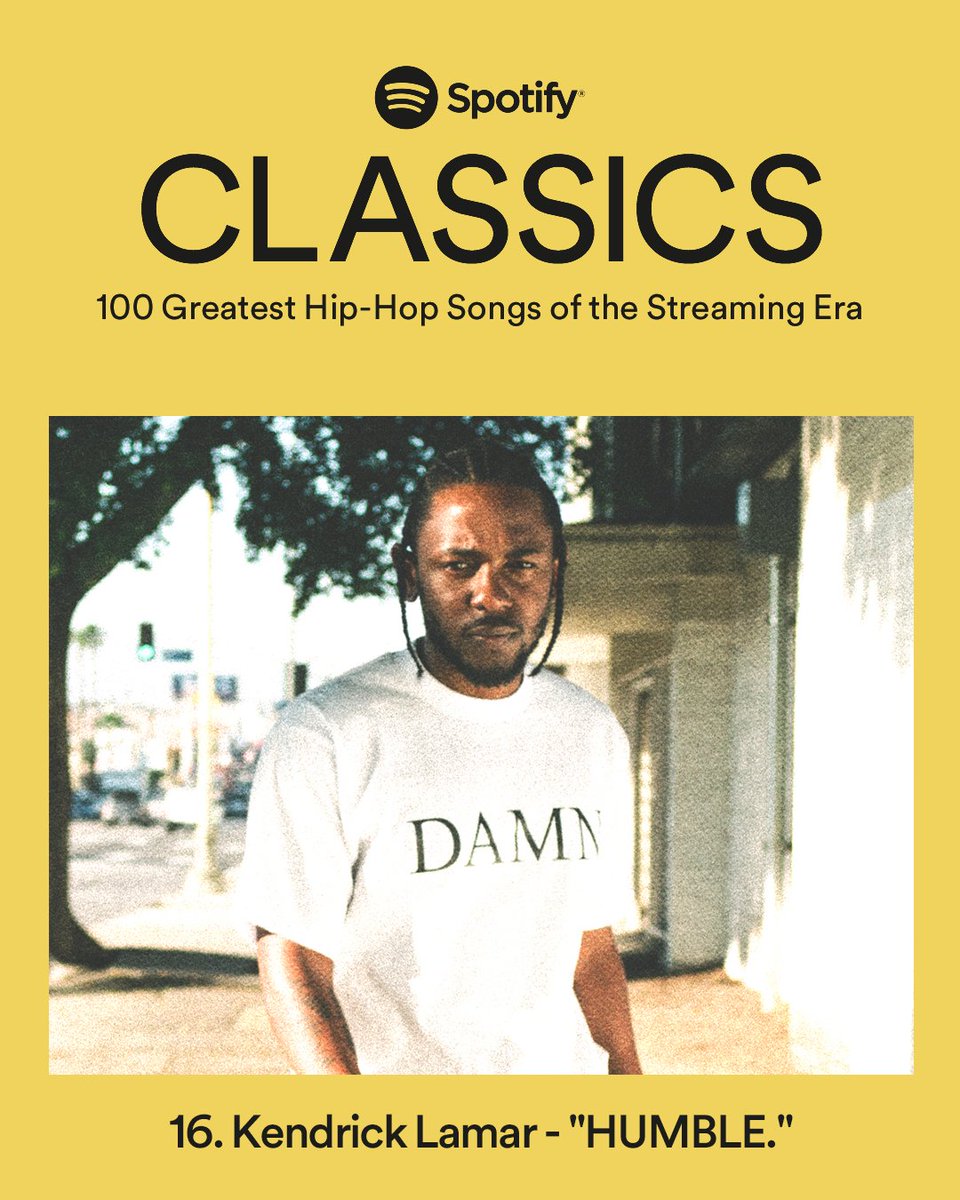 What hip-hop songs define the streaming era? We put together a list of the 100 greatest tracks from that era, hit the link and let us know what you think #SpotifyCLASSICS spoti.fi/classicshiphop