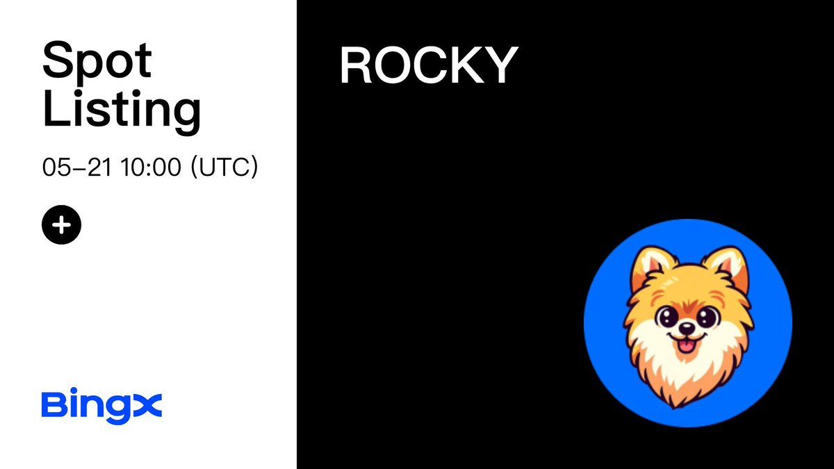 📢 ROCKY(ROCKY) Coin Will Be Listed on BingX Spot <a href="/RockyCoinBase/">ROCKY</a> 
Deposit: 2024-05-20, 10:00 (UTC)
Trading: 2024-05-21, 10:00 (UTC)
Withdrawal: 2024-05-22, 10:00 (UTC)
bingx.com/en/support/art…
bingx.com/en/spot/ROCKYU…