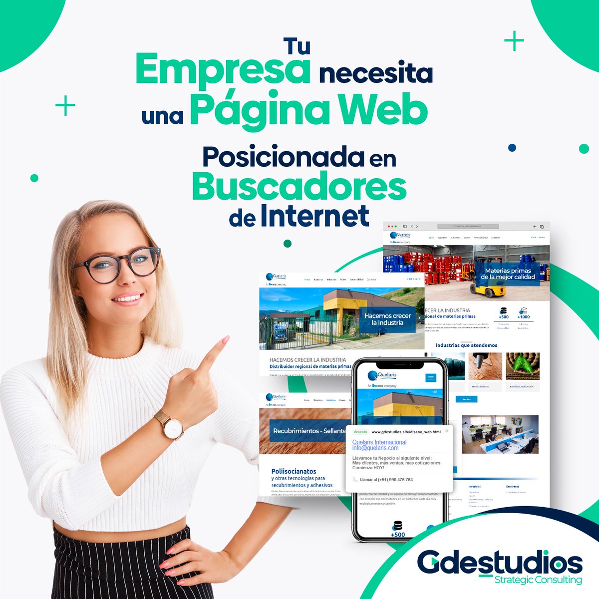GDEstudios's tweet photo. 🟢 Tu #Empresa #Negocio o #Emprendimiento  Necesita una una 𝗣𝗮́𝗴𝗶𝗻𝗮 𝗪𝗲𝗯 𝗣𝗿𝗼𝗳𝗲𝘀𝗶𝗼𝗻𝗮𝗹 posicionada en #Buscadores de #Internet. Nosotros lo hacemos posible. 🟢
.
✋ ¡Deja de buscar! ✋
✅ Hosting y Dominio GRATIS.
.
📌 Información a:
👉 hola@gdestudios.site https://t.co/oDralFPq3A