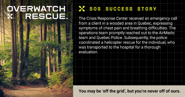 Embracing the great outdoors and unexpected twists! Grateful for #SwiftResponses from the #CrisisResponse Center, @AirMedic, and #QuebecPolice, to coordinate a #HelicopterRescue for a client in need. View more at: overwatchxrescue.com/rescue-stories/