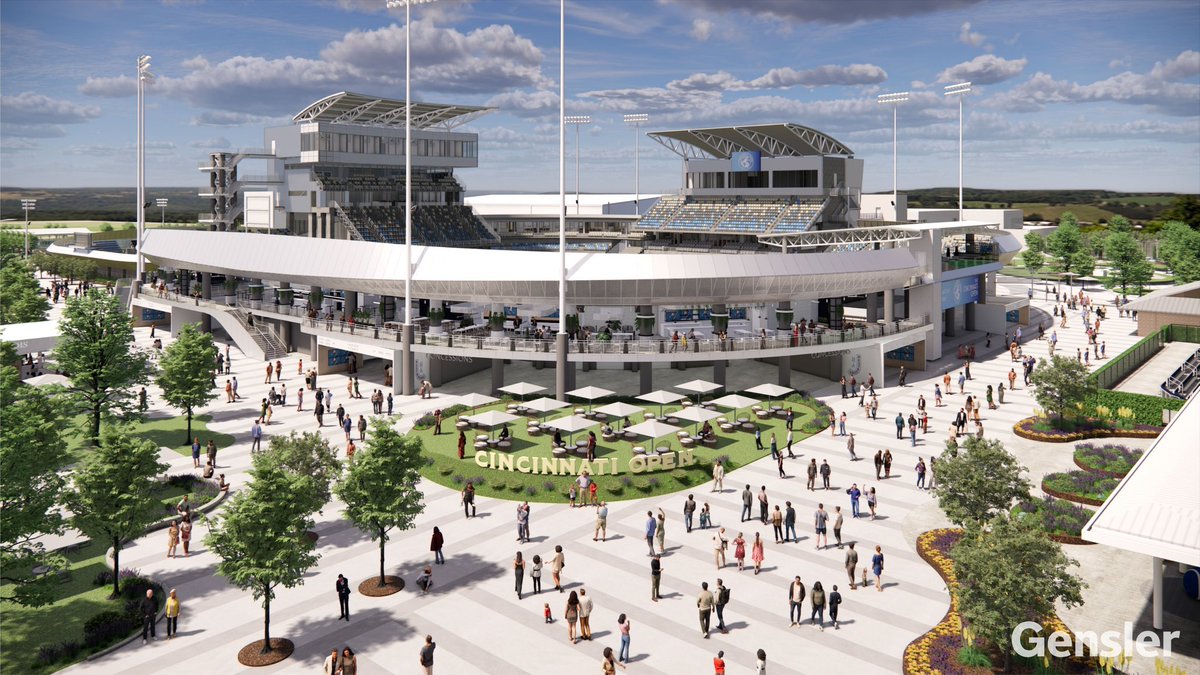 CincyTennis's tweet image. Get ready for a new chapter in the Cincinnati Open’s storied history. Here’s your first look at the reimagined Cincinnati Open campus, coming in 2025.