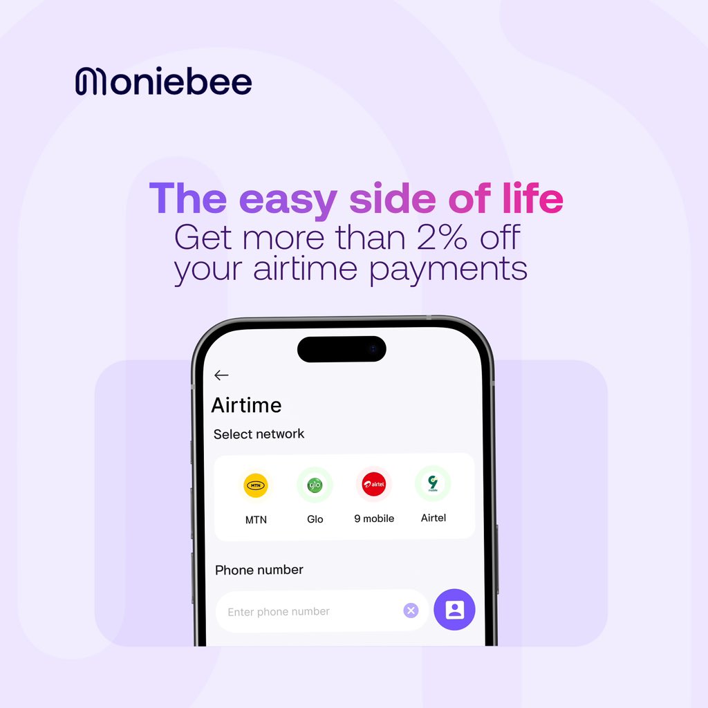 MoniebeeApp's tweet photo. Save some coins whenever you buy airtime with the Moniebee app.

Smart spending 😉

Get started by downloading the  Moniebee app on your AppStore today by clicking on
https://t.co/qzbyzzNo4b

#moniebee https://t.co/QuFXyxITcB