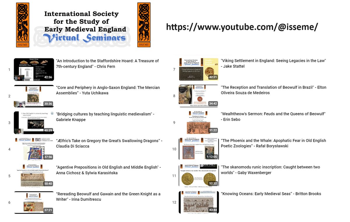 Proud of our 'Virtual Seminars' initiative: more than 8.5 hours of quality content created, showcasing variety of exciting research in our field, from archaeology to historical linguistics, medievalism, legal history, Quellenforschung, runology, literary studies and ecocriticism