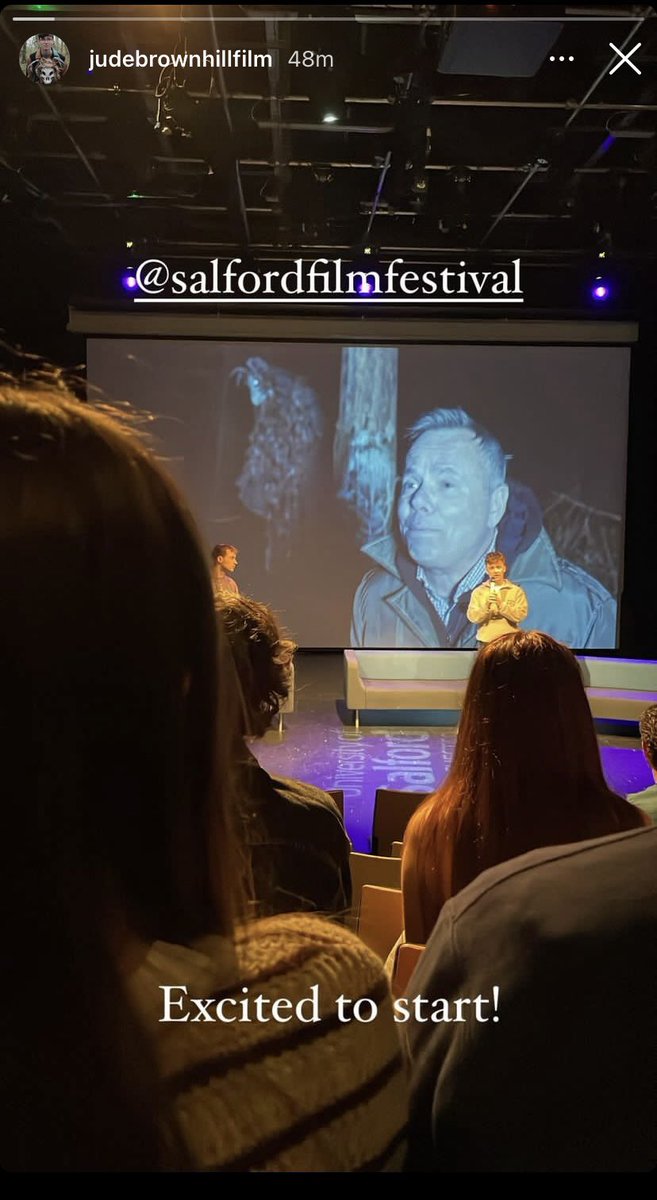 So excited to be a part of this film with <a href="/JudeBrownhill/">JudeBrownhill</a>  - we're at the <a href="/SalfordFilmFest/">Salford Film Fest</a> and l've never seen my face that big before! #horrormovies #horrorfilmfestival #thankful
#grateful #actorslife