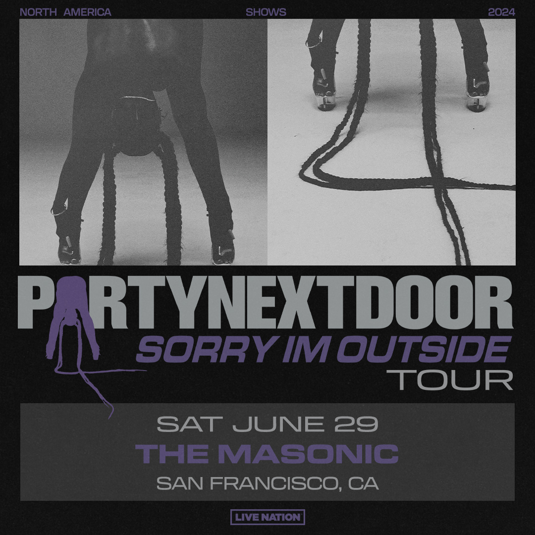 NEW SHOW! PARTYNEXTDOOR brings his Sorry I’m Outside Tour to The Masonic on June 29! 💥 Presale on Tue, May 21 at 10am (use code: SOUNDCHECK) 💥 Tickets on sale: Thu, May 23rd at 10am 🔗 livemu.sc/3yrYVuK