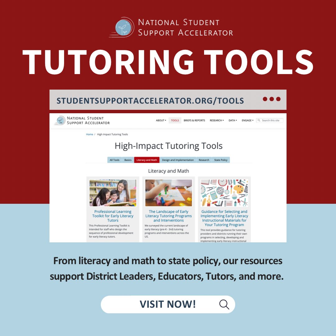 Transform student learning with our research-backed High-Impact Tutoring tools! From literacy and math to state policy, our resources support District Leaders, Educators, Tutors, and more. Dive in now: studentsupportaccelerator.org/tools