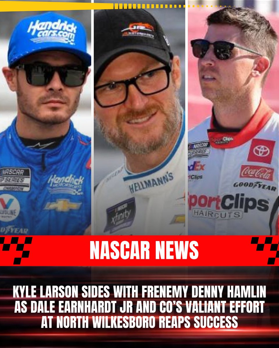 Larson Backs Hamlin in Earnhardt Jr.'s Success. Full Story Here: bit.ly/3wOzjHW

#NASCAR #NASCARNews #NascarCupSeries #KyleLarson #DaleJR #DennyHamlin