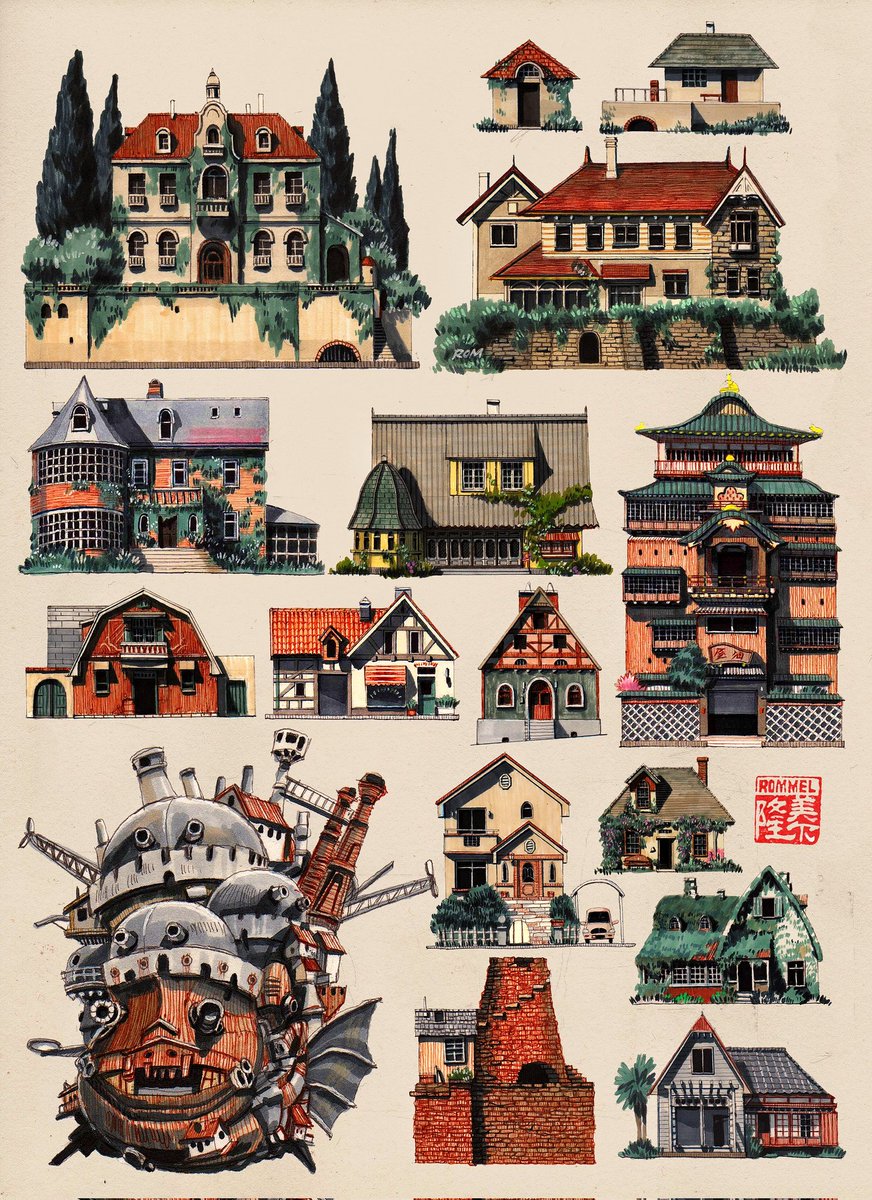 My updated Studio Ghibli home drawings 𓆑𓍊 𓆏𓆝⋆˚ 𓇼