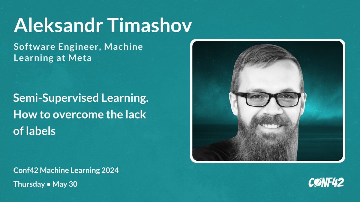 🌟Dive into #SemiSupervisedLearning at #Conf42 #MachineLearning!🌟 🔗 Register now: conf42.com/Machine_Learni… Learn innovative techniques to maximize your data's potential with minimal labeling. #AI #DataScience #Networking #DeepLearning #ArtificialIntelligence #ML #BigData