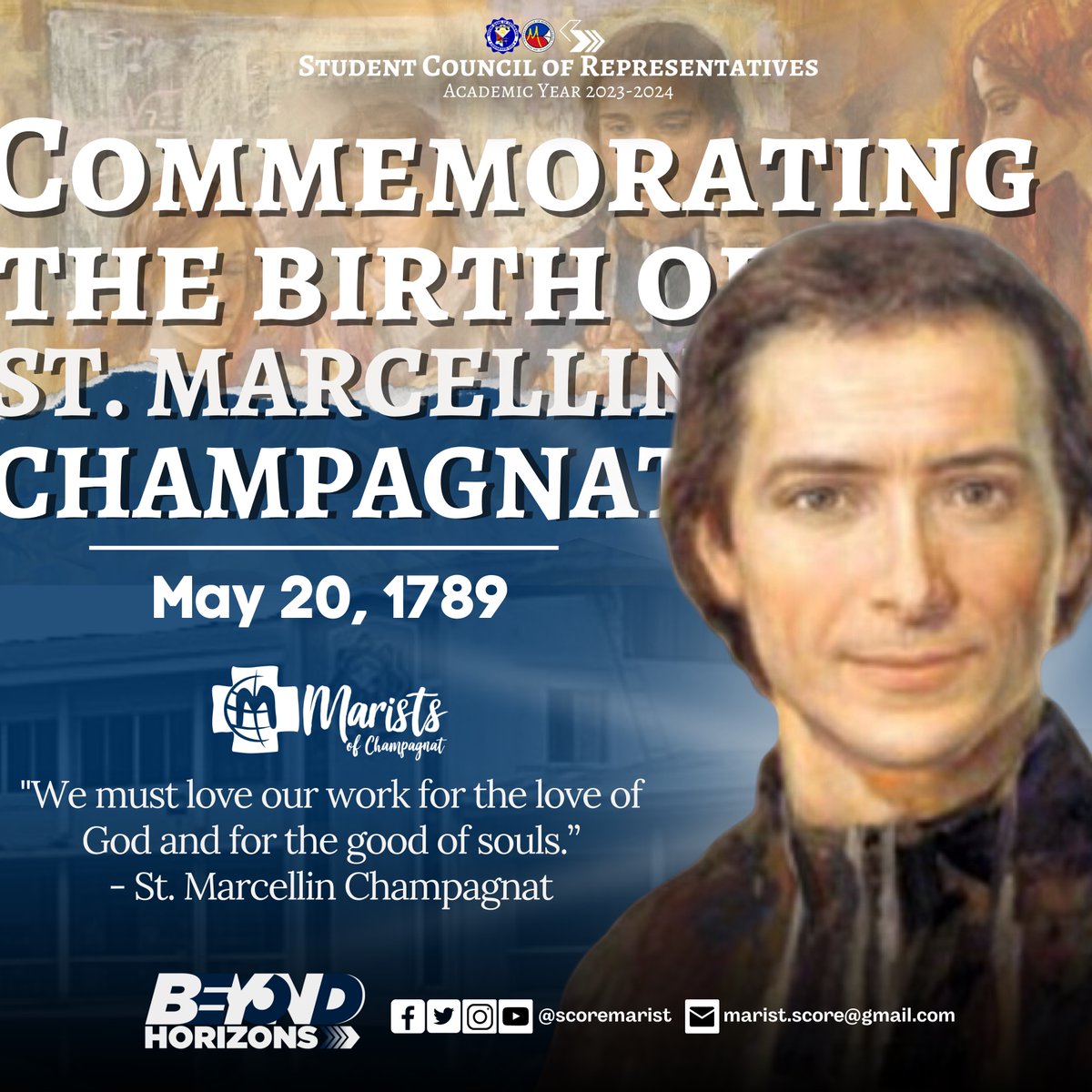 scoremarist's tweet photo. A man of simplicity, compassion, open-mindedness and trust in God and Mary his Mother.

Today, we commemorate   the birth of St.  Marcellin Champagnat, the founder of the Marist Brothers, devoted to Mary and dedicated to education. https://t.co/e0lLzie91W