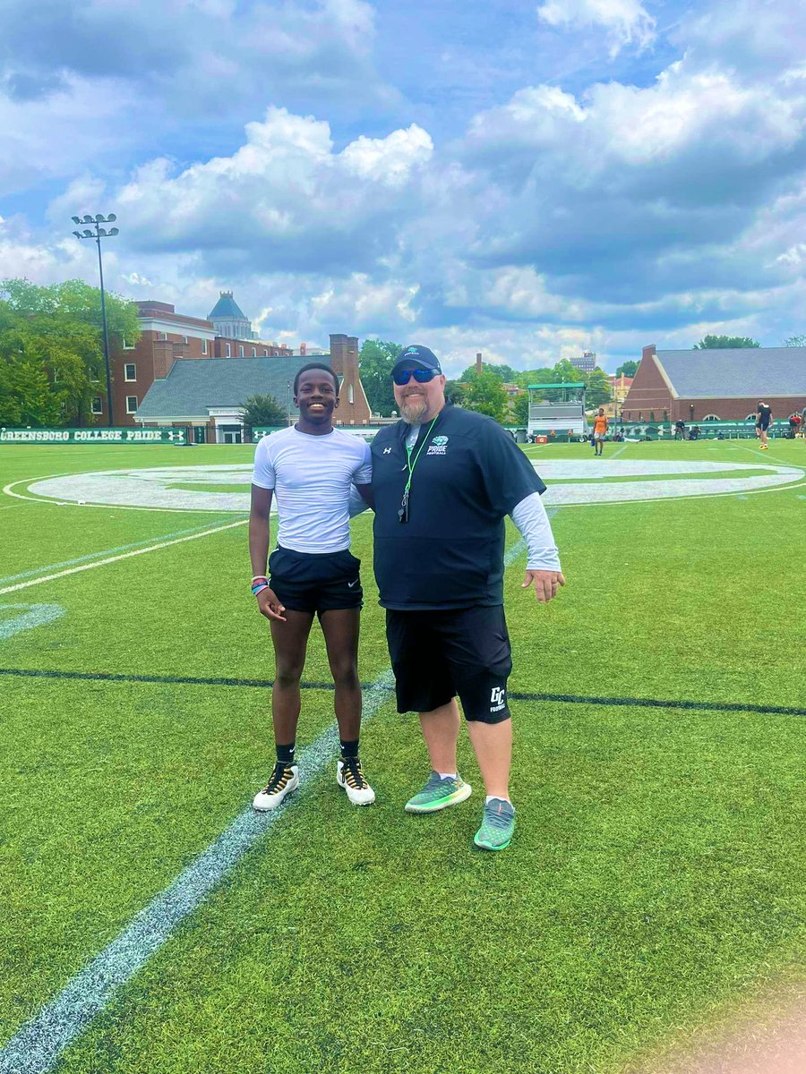 Had a great time at <a href="/GC_Pride_Fball/">Greensboro College Football</a> competing the other day. Thank you to coach <a href="/CoachJBurt/">Coach Burton</a> and <a href="/coach_card/">Tyler Card</a> for having me out.