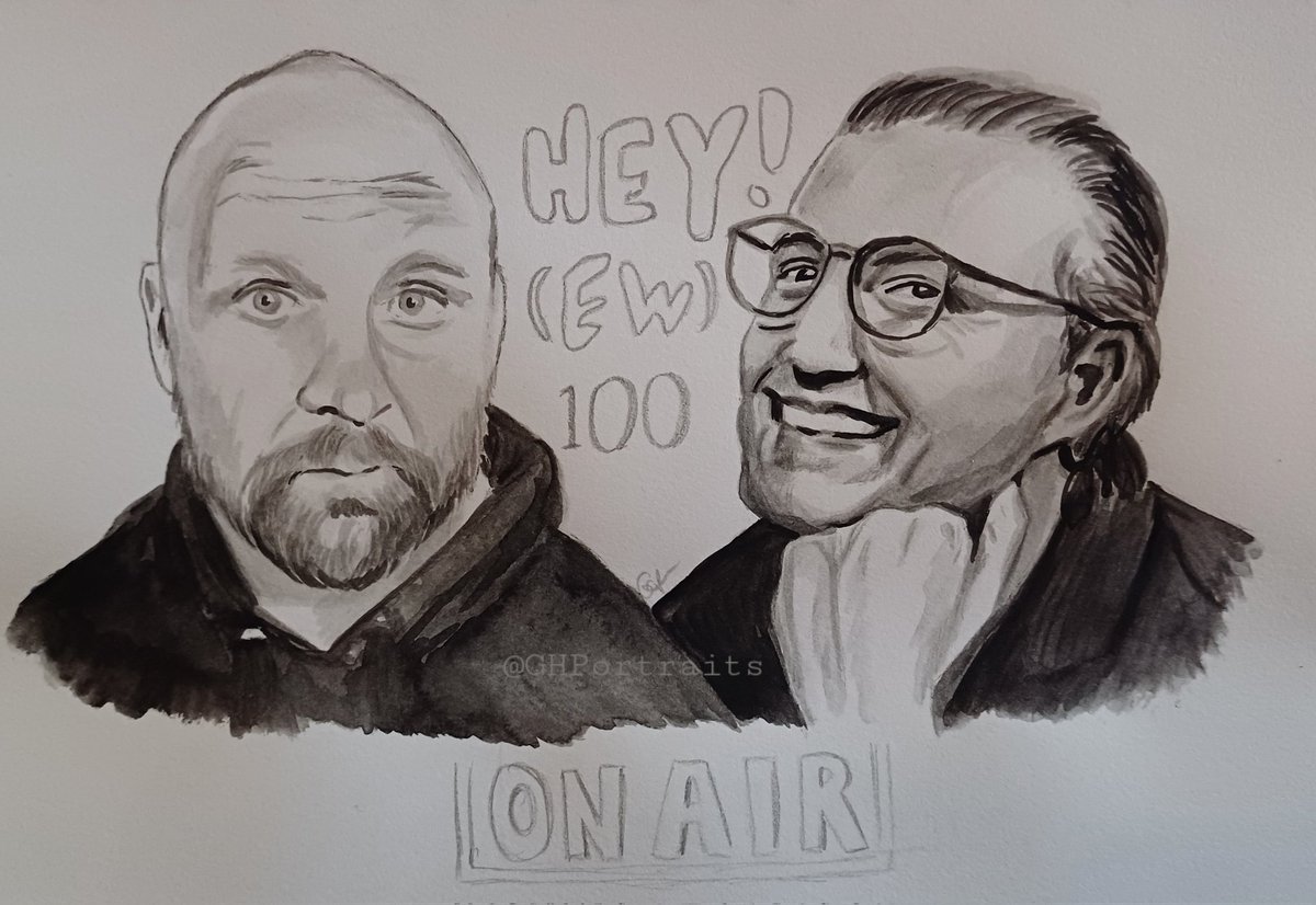 GHPortraits's tweet image. Congratulations @RJCity1 on 100 episodes🎊
(A little fun art to celebrate...total besties💕🤭)
#HeyEw #100episodes #jonmoxley #rjcity #besties #congrats #cincinaughty #aew #mox #bcc #allelitewrestling #watercolour #pencil #fanart #blackandgrey #artistontwitter #artistonx