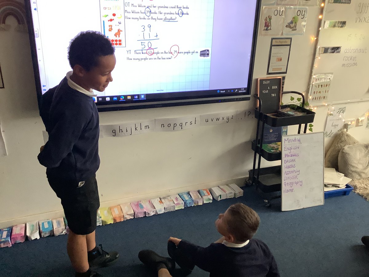 The Y2 children have been using fantastic maths vocabulary to support each other in answer addition and subtraction questions as word problems. We talked through the method to our peers. #MathsTPA #Class12TPA