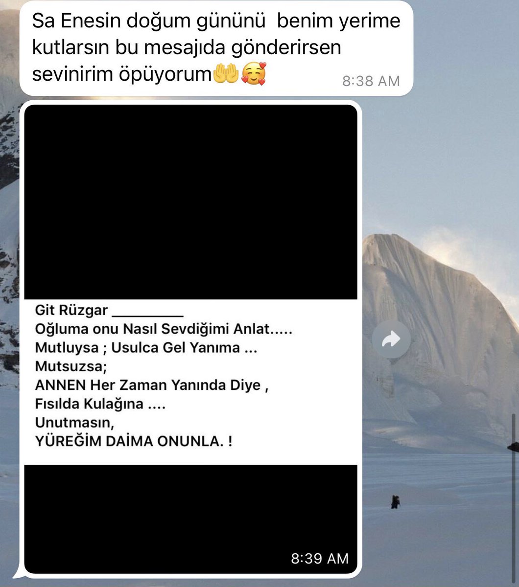 Yaklaşık 10 senedir görmediğim annem, doğum günüm için kardeşim üzerinden böyle güzel bir mesaj göndermiş, bende sizler ile paylaşmak istedim. Rabbim kavuşamayan aile ve sevenleri en yakın zamanda kavuştursun. Bana, gittiğim her ülkede bir anne, baba bir kardeş şefkati ile