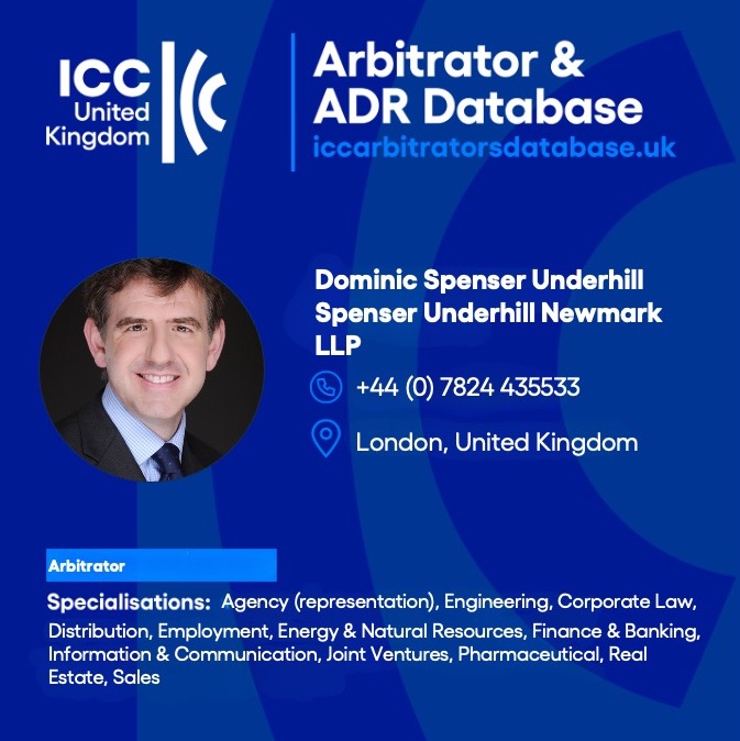 Since 1923, ICC have been helping to resolve difficulties in international commercial and business disputes to support trade and investment. 

This week’s featured arbitrator: Dominic Spenser Underhill

#arbitration #WeAreICC #ICCArbitratorDatabase #ruleoflaw 

@ICC_arbitration