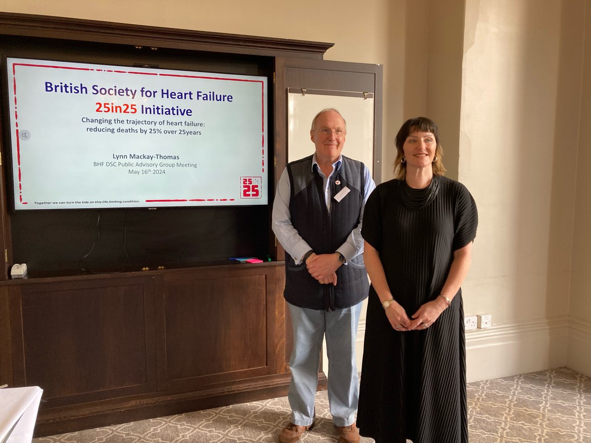 Last Thursday we held our Public Advisory Group meeting in York, where we were joined by Lynn Mackay-Thomas of @BSHeartFailure to talk about their brilliant 25in25 campaign. 1/2🧵