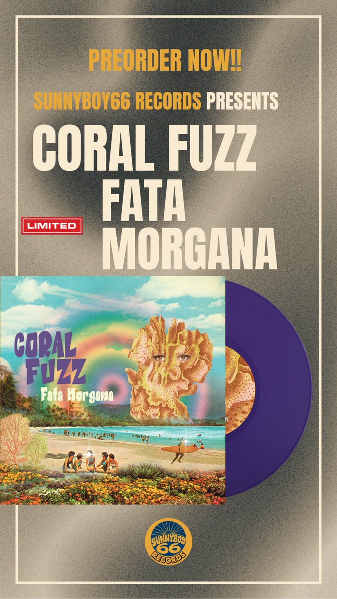 With excitement we would like to announce that the pre-sale for the debut album by Coral Fuzz - Fata Morgana, from Greece has allready started, only 3️⃣0️⃣0️⃣ copies Bandcamp sunnyboy66records.bandcamp.com/album/coral-fu… page : sunnyboy66records.com/product/coral-… #coralfuzz #sunnyboy66 #garagerock #surfmusic