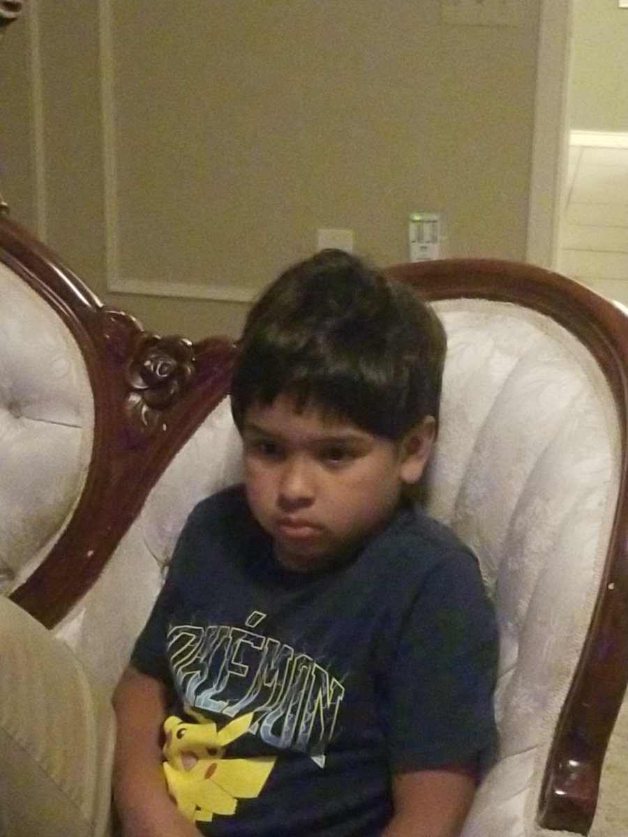 My son with his new haircut.