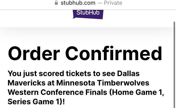 Aww i have the sweetest son ever!! We tried for hours to get playoff tickets to @Timberwolves but after 5 min said sold out when got through queue. (Can’t compete with bots) — so he just dropped $800 on two tix through @StubHub — this will be the most special memory of my life!