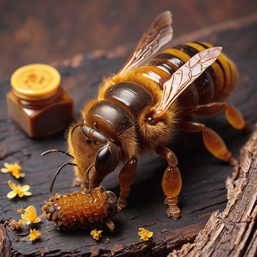 🎯 Propolis

Propolis is a resinous mixture that bees produce from tree buds, sap flows, or other botanical sources.

It is used for its antimicrobial, anti-inflammatory, and immunomodulatory properties, helping to treat upper respiratory tract infections and in dentistry