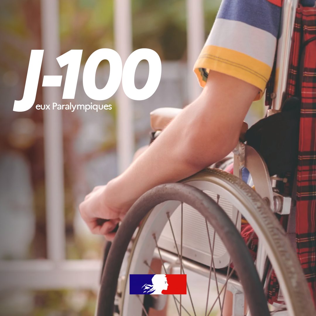 #Paris2024 | Dans 100 jours, les athlètes paralympiques du monde entier se réuniront pour démontrer leur talent et leur détermination, source d'inspiration pour la jeunesse. Ensemble, célébrons la diversité et l'inclusion à travers le sport ! 🤝🏼 #EquipeDesFrançais