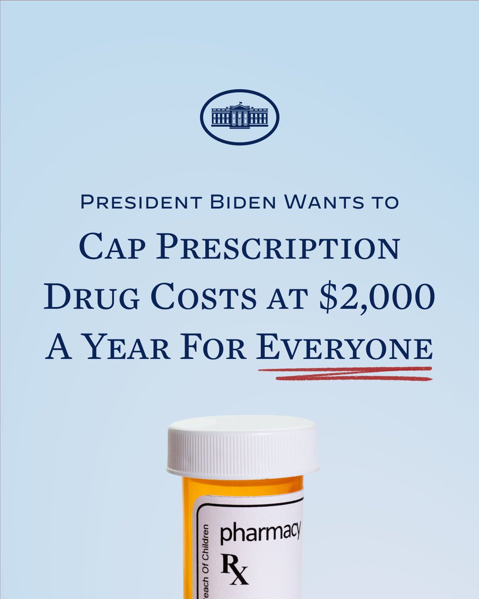 Starting next year, President Biden’s Inflation Reduction Act will cap prescription drug costs for seniors on Medicare at $2,000 a year. Now, @POTUS is calling on Congress to cap that cost for every American.