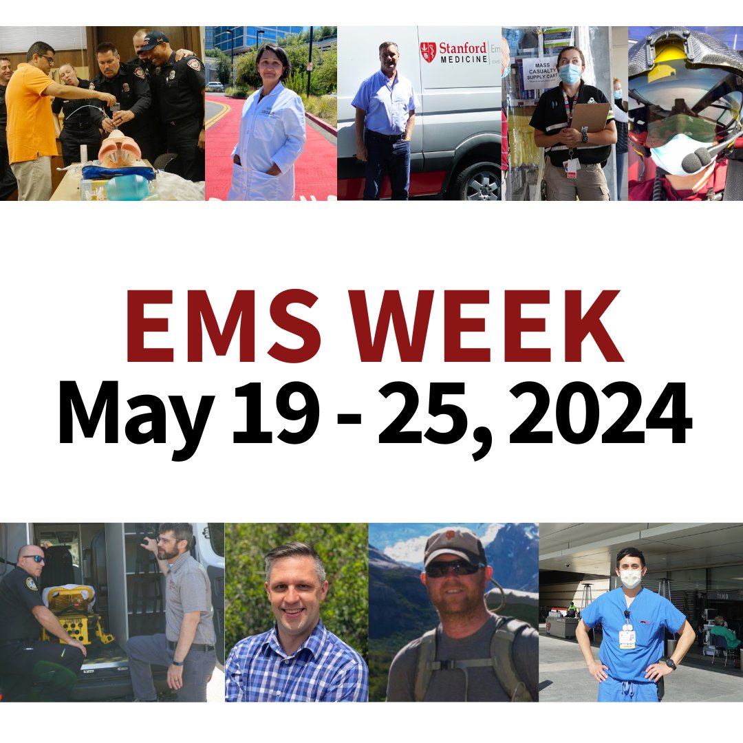 Honoring #NationalEMSWeek! Thank you to our EMS MDs and EMS professionals everywhere for all that you do! Catch up on the latest @StanfordEMED EMS news at emed.stanford.edu